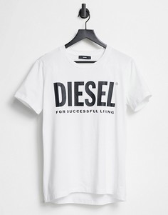 Белая футболка с логотипом Diesel-Белый