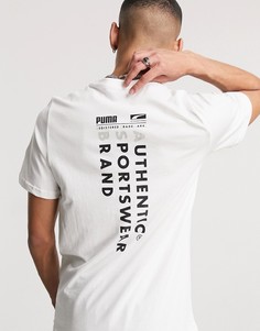 Белая футболка с маленьким логотипом на груди PUMA-Белый