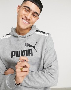 Худи серого цвета с логотипом на груди PUMA Amplified-Серый