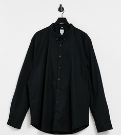 Черная оксфордская рубашка узкого кроя River Island Big & Tall-Черный цвет