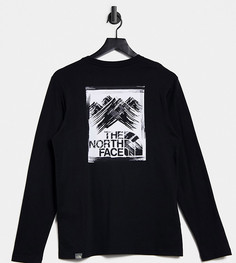 Черный лонгслив с рисованным принтом горы The North Face – эксклюзивно для ASOS-Черный цвет