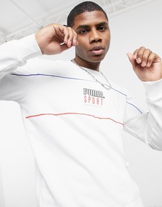 Белый свитшот с круглым воротником Puma Sport