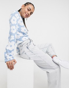 Голубой джемпер с цветочным узором ASOS DESIGN
