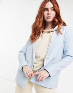 Нежно-голубой oversized-блейзер Bershka