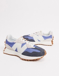 Сине-кремовые кроссовки New Balance 327-Синий