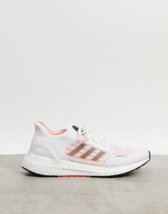 Белые кроссовки с черными и красными вставками adidas Ultraboost S.RDY-Белый