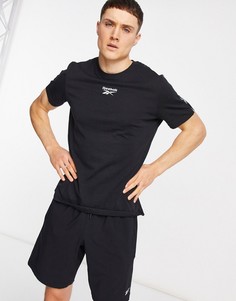 Черная футболка с кантом Reebok Training-Черный цвет