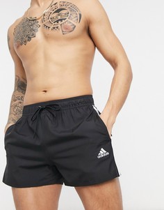 Черные боксеры-брифы для плавания с тремя полосками adidas-Черный цвет