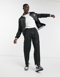 Черные строгие суженные книзу брюки карго ASOS DESIGN-Черный цвет