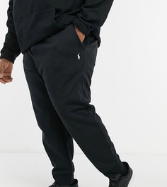 Черные джоггеры с манжетами и логотипом с игроком Polo Ralph Lauren Big & Tall-Черный цвет