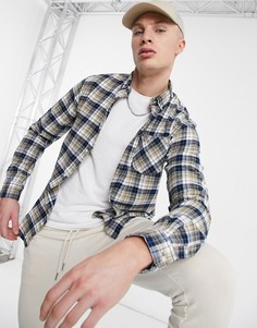 Рубашка светло-бежевого цвета в мелкую клетку Jack & Jones Originals-Бежевый