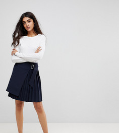 Юбка-килт с асимметричным запахом ASOS TALL-Темно-синий