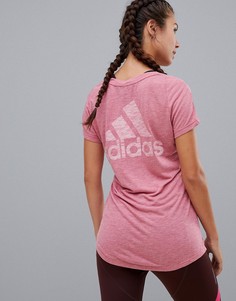 Фиолетовая спортивная футболка с логотипом на спине adidas Training-Фиолетовый