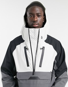Бело-серая горнолыжная куртка Volcom Brighton Pullover-Зеленый