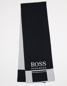 Черный шарф с логотипом BOSS Albo