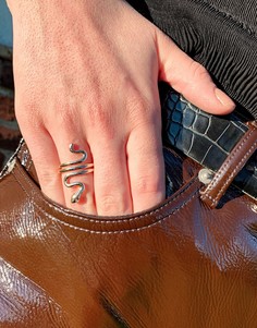 Золотистое кольцо в виде змеи ALDO Lothendra-Серебристый
