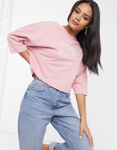 Розовая oversized‑футболка Puma Downtown-Розовый
