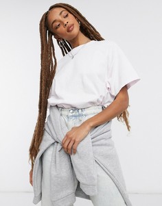 Белая удлиненная оversized-футболка Miss Selfridge-Розовый
