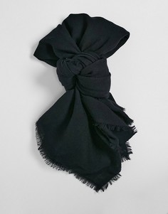 Шерстяной oversized-шарф черного цвета AllSaints-Черный цвет