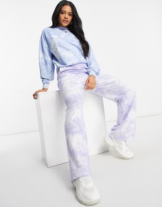 Сиреневые прямые джоггеры с принтом тай-дай ASOS DESIGN-Сиреневый