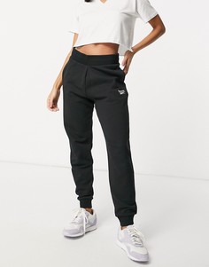 Черные джоггеры с манжетами и логотипом Reebok-Черный цвет