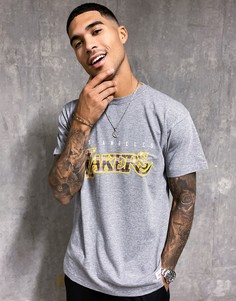 Серая футболка Mitchell & Ness "Los Angeles Lakers Private School"-Серый