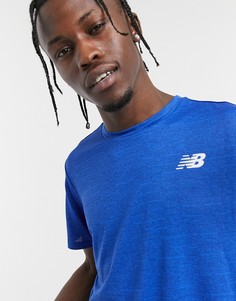 Голубая футболка New Balance Running-Черный цвет