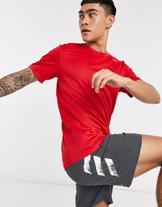 Красная футболка adidas Running heart-Красный