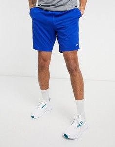 Синие спортивные шорты из плотной ткани Reebok-Голубой