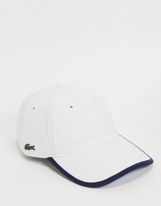 Бейсболка с логотипом сбоку и окантовкой Lacoste-Белый