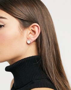 Серебристые серьги-гвоздики с лунным камнем New Look-Серебряный