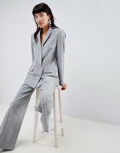 Широкие брюки в клетку ASOS DESIGN tailored-Мульти