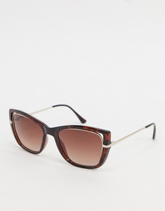 Солнцезащитные очки в крупной квадратной черепаховой оправе Esprit-Коричневый