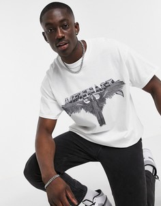 Белая oversized-футболка с принтом в виде ангела Mennace-Белый