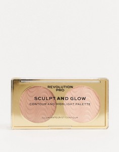Палетка из двух тонов для контуринга и хайлайтинга Revolution Pro Sculpt and Glow - Desert Sky-Мульти