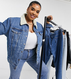 Синяя джинсовая куртка бойфренда с искусственным мехом Levis Plus-Голубой Levis®
