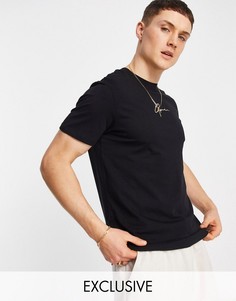 Черная футболка с текстовым логотипом на груди Jack & Jones Originals – эксклюзивно для ASOS-Черный цвет