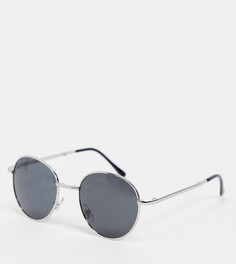 Складные солнцезащитные очки в серебристой оправе с темными стеклами South Beach-Серебристый