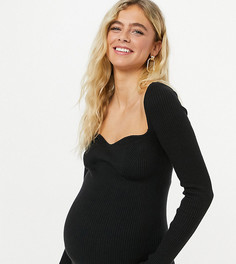 Черный джемпер с вырезом сердечком ASOS DESIGN Maternity