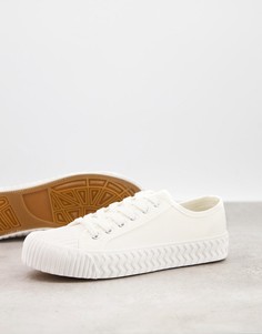 Белые тканевые кроссовки на платформе со шнуровкой Schuh Mia-Белый
