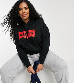 Худи черного цвета с логотипом в форме летучей мыши Levis Plus-Черный цвет