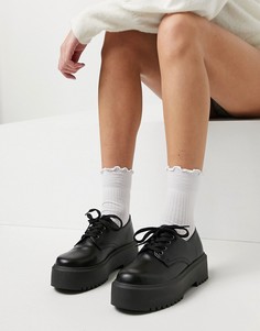 Черные туфли на массивной плоской подошве ASOS DESIGN Mine-Черный цвет