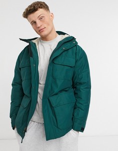 Зеленая парка с капюшоном и подкладкой из искусственного меха American Eagle Heritage-Зеленый цвет