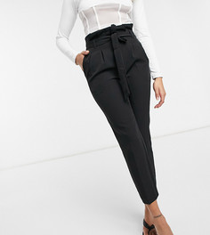 Черные брюки с поясом New Look Petite-Черный цвет