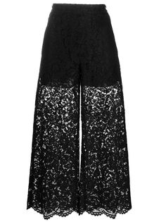 Valentino укороченные брюки из цветочного кружева