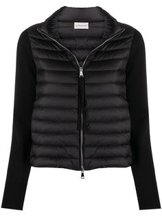 Moncler пуховик с трикотажными рукавами