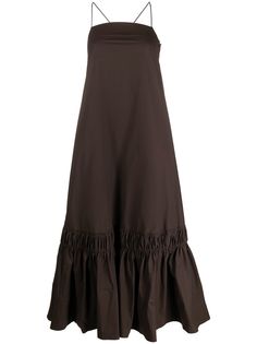 Jil Sander длинное платье с оборками