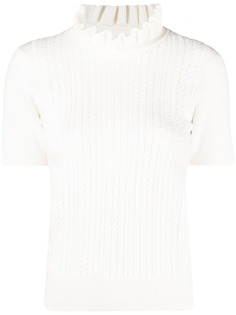See by Chloé трикотажный топ с оборками и короткими рукавами