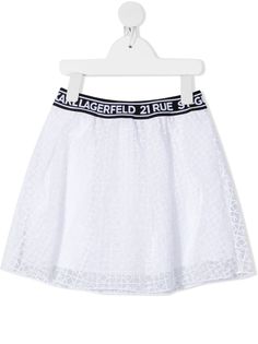 Karl Lagerfeld Kids расклешенная юбка с вышивкой
