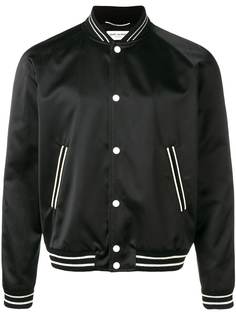 Saint Laurent куртка-бомбер с отделкой